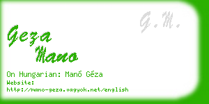 geza mano business card