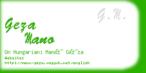 geza mano business card